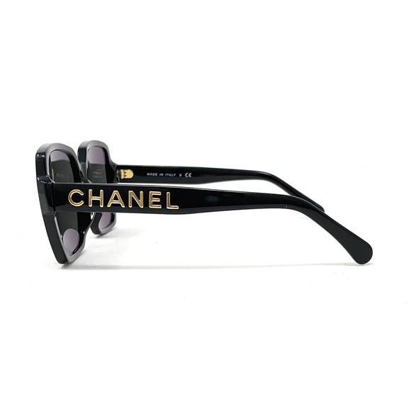 CHANEL Women's Sunglasses CH5408A 622/S4 Black Gold Grey 56mm - Picture 4 of 8